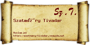 Szatmáry Tivadar névjegykártya